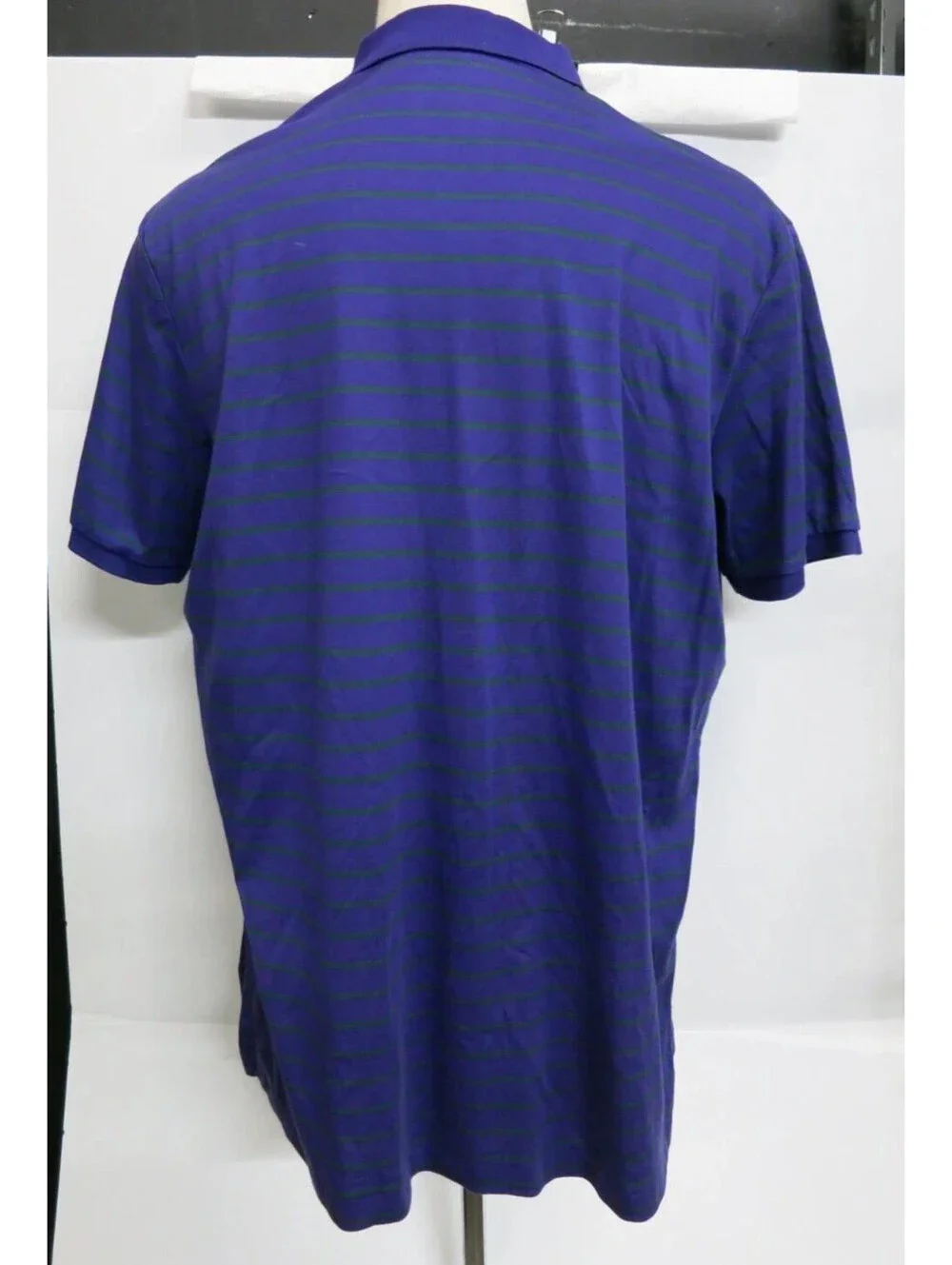 Polo Ralph Lauren Men's 2XL Purple Green Striped Cotton Polo Short Sleeve Shirt